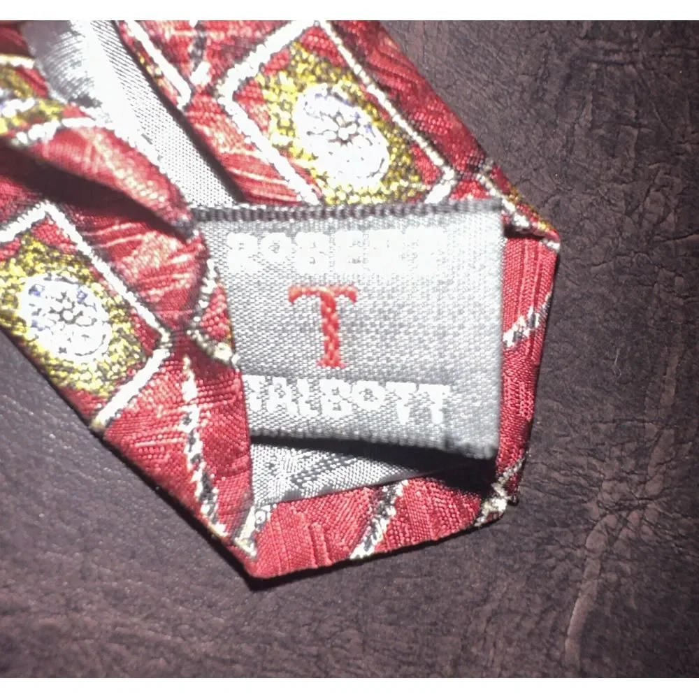 Vintage Robert Talbott Best Of Class Parisian Men Tie Red Hand Sewn Silk 58 Inch